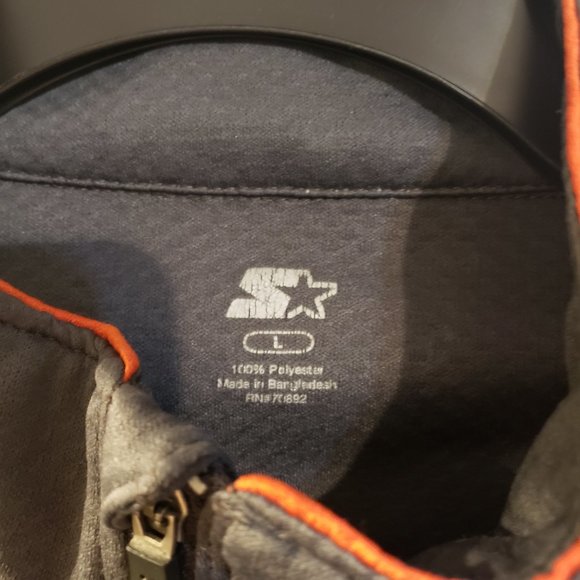 Gray & orange starter zip up jacket large - Picture 2 of 4